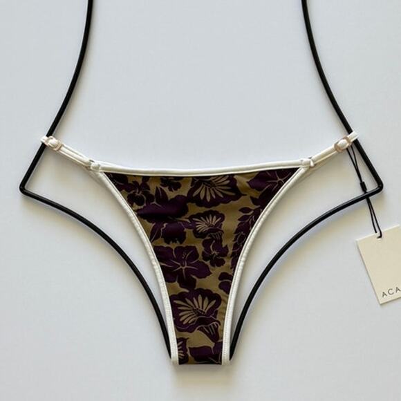 Acacia Swim Relle Piped Bikini Bottom - Vahine - Minimal Coverage - Large - NWT - Picture 1 of 9